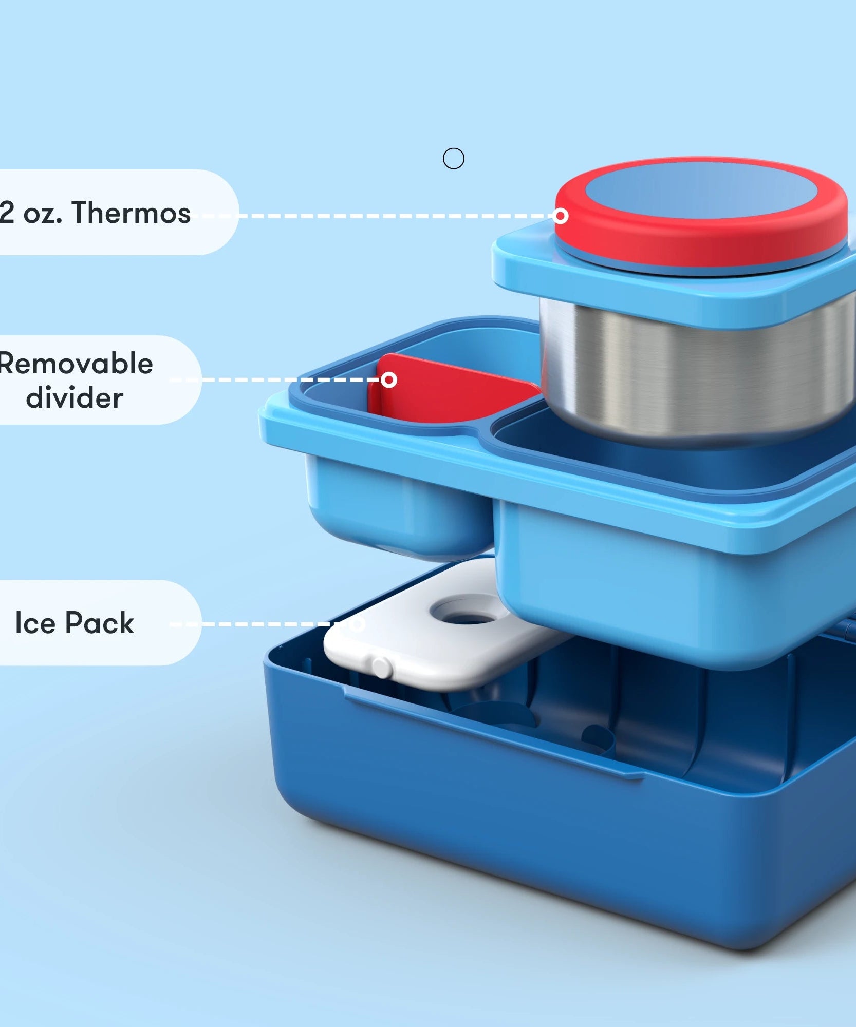 Omiebox - UP Warmte Geïsoleerde 2e Generatie Kosmisch Blauwe Bento Lunchbox
