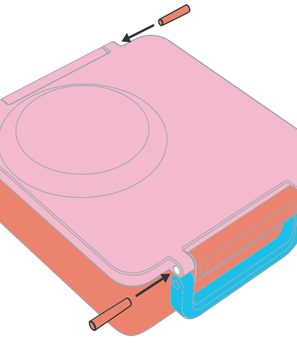Omiebox - Reserveonderdeel: Appelgroene Klem en Scharnierpen 1 Stuk