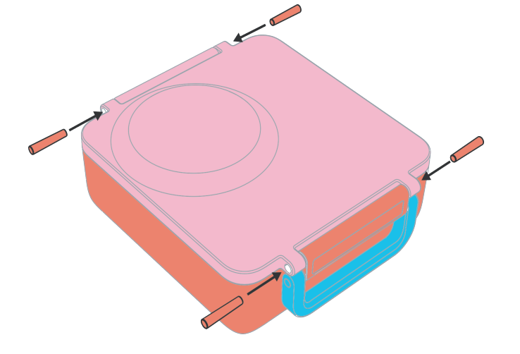 Omiebox - Reserveonderdeel: Oranje Klem en Scharnierpen 1 Stuk