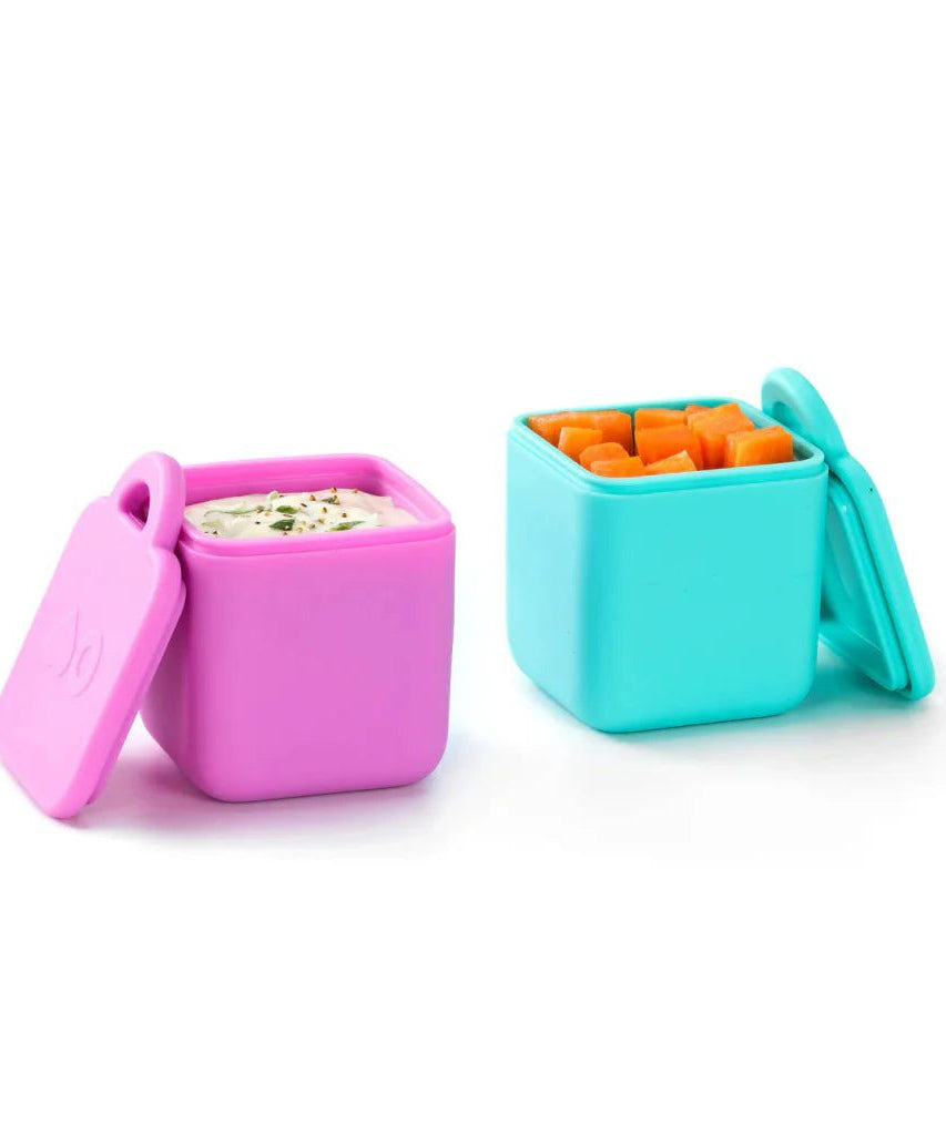 OmieBox Bento Kutusu İç Bölme Kapları 2li Pembe ve Turkuaz-Dinossi