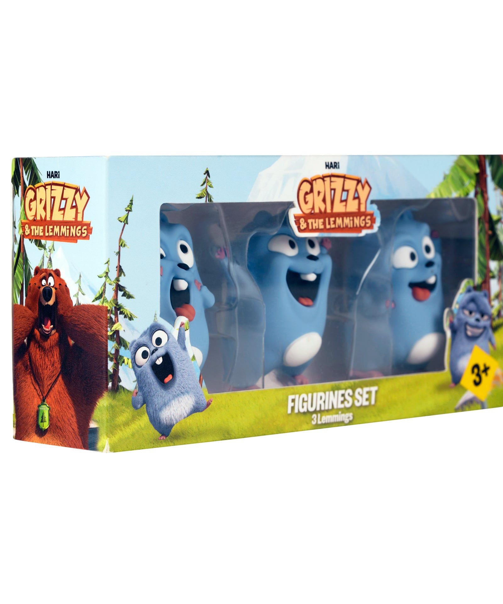 Grizzy ve Lemmingler - 3lü Leming Figür Oyuncağı-Dinossi