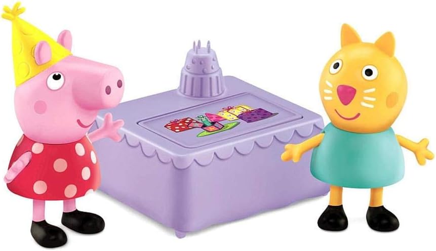 Peppa Pig - Peppa & Candy Kat Verjaardagsfeest Figuren Speelgoed Set