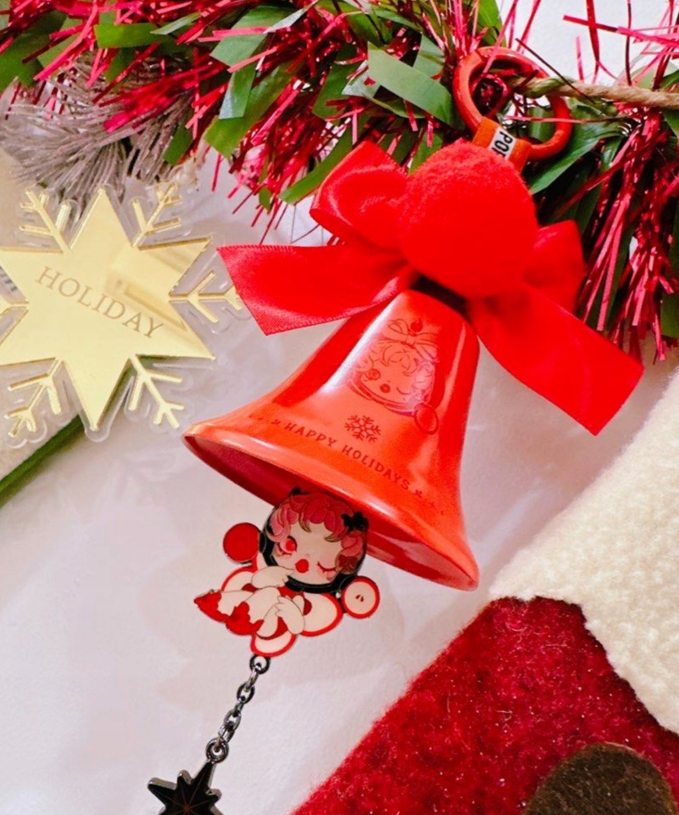 Pop Mart - Originele Skullpanda Happy Holidays Boomversiering