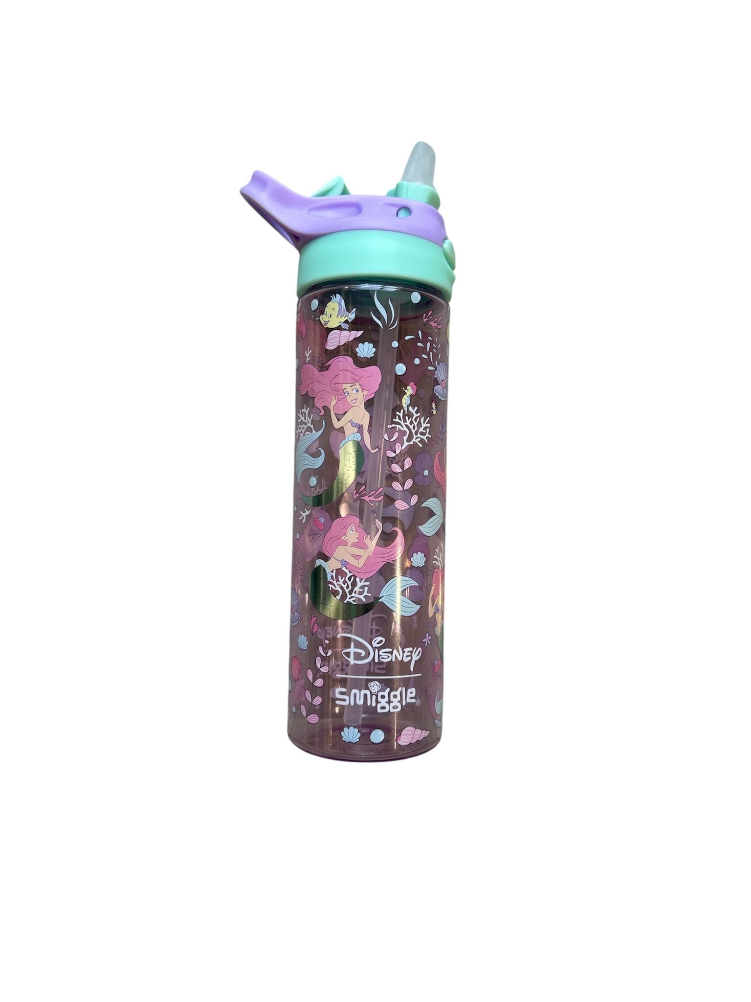Smiggle - Disney Ariel BPA-vrije Automatische Drinkbeker met Rietje 650ML Drinkfles