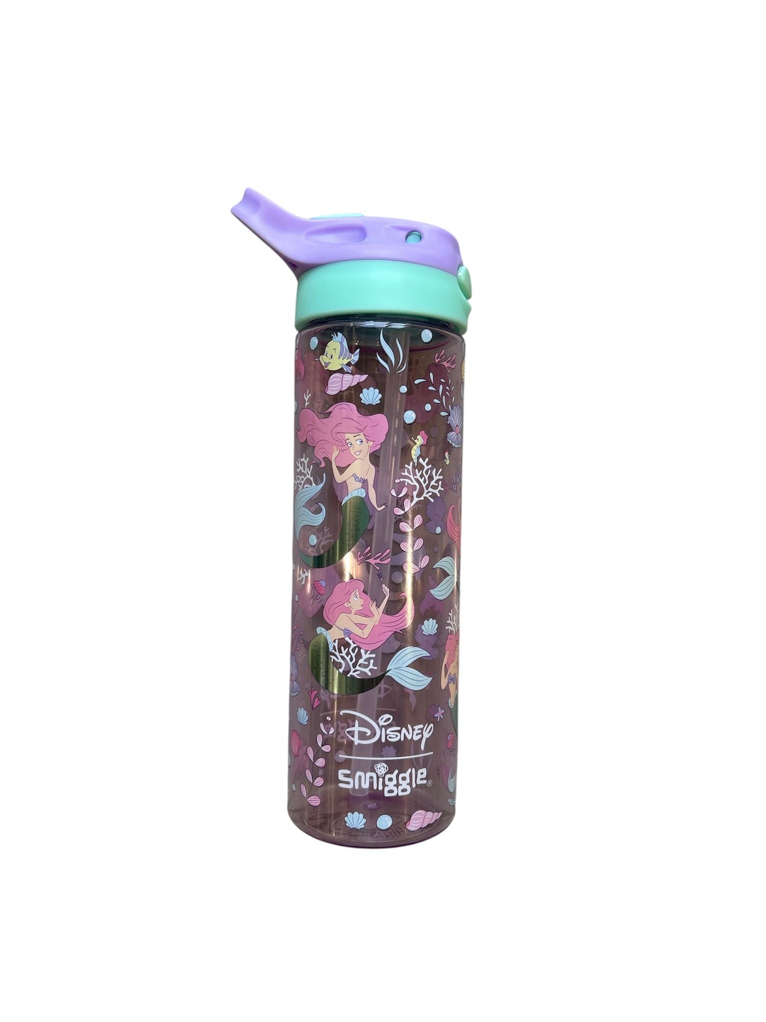 Smiggle - Disney Ariel BPA-vrije Automatische Drinkbeker met Rietje 650ML Drinkfles
