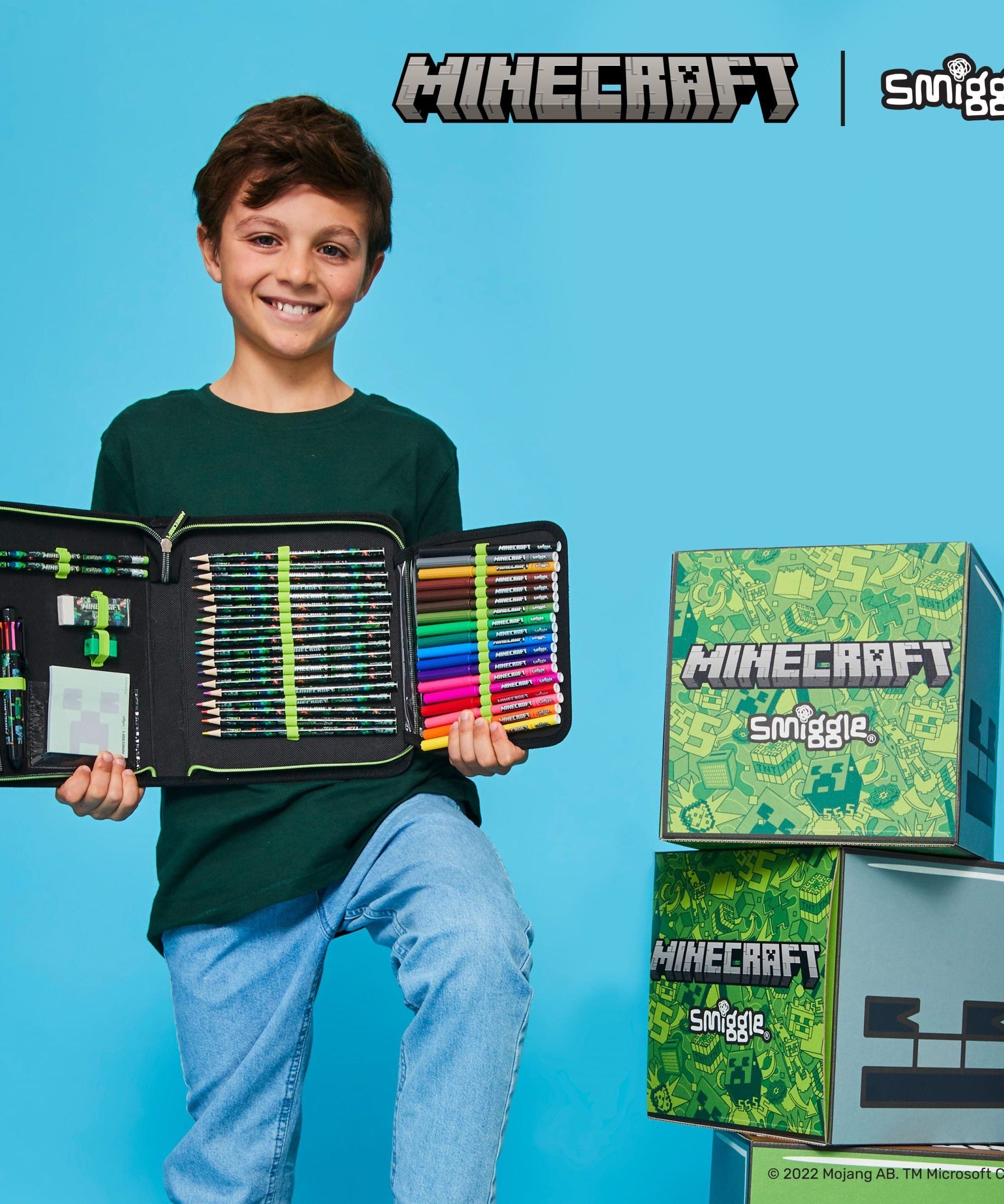 Smiggle - Minecraft Kantoorbenodigdheden Set en Pennenbakje