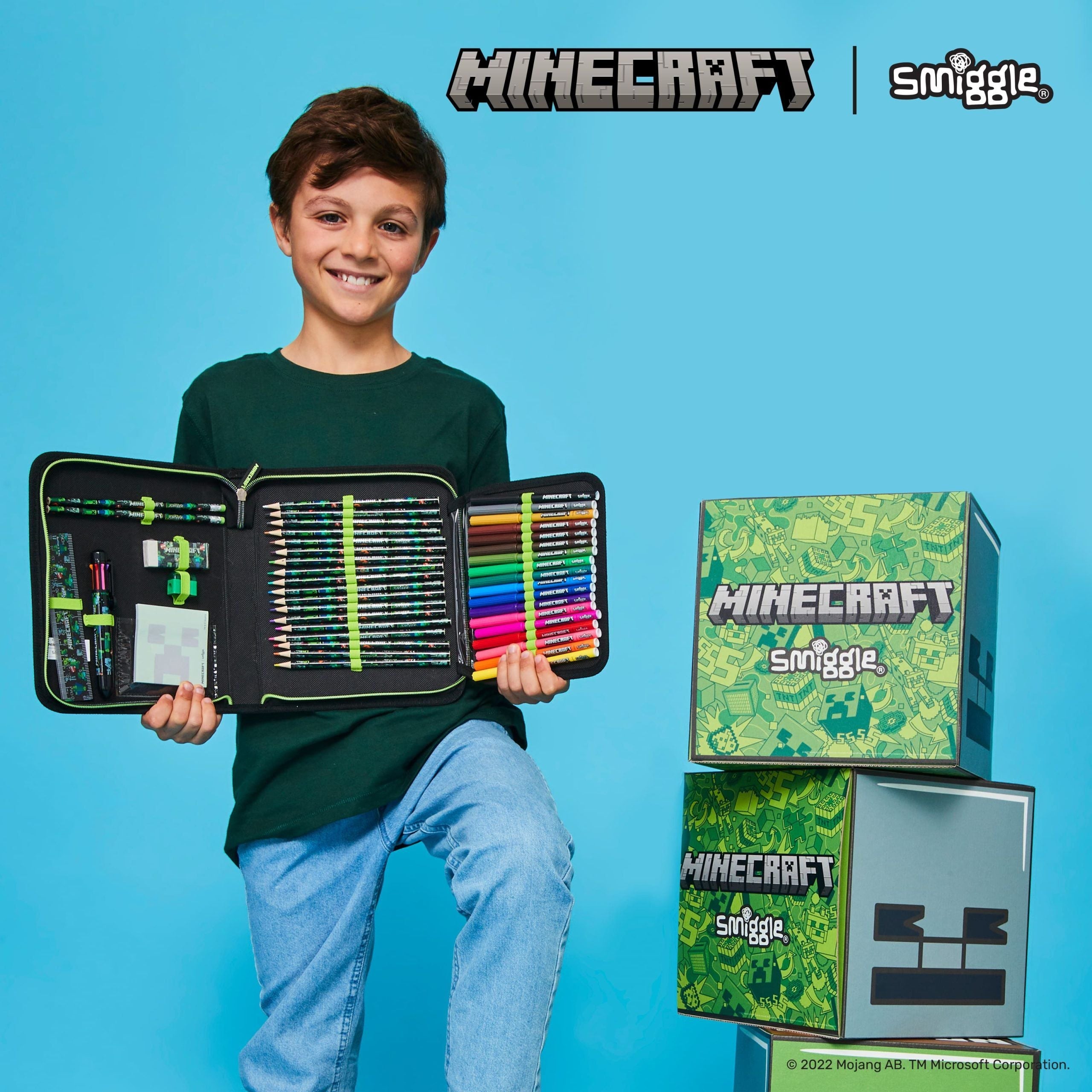 Smiggle - Minecraft Kantoorbenodigdheden Set en Pennenbakje