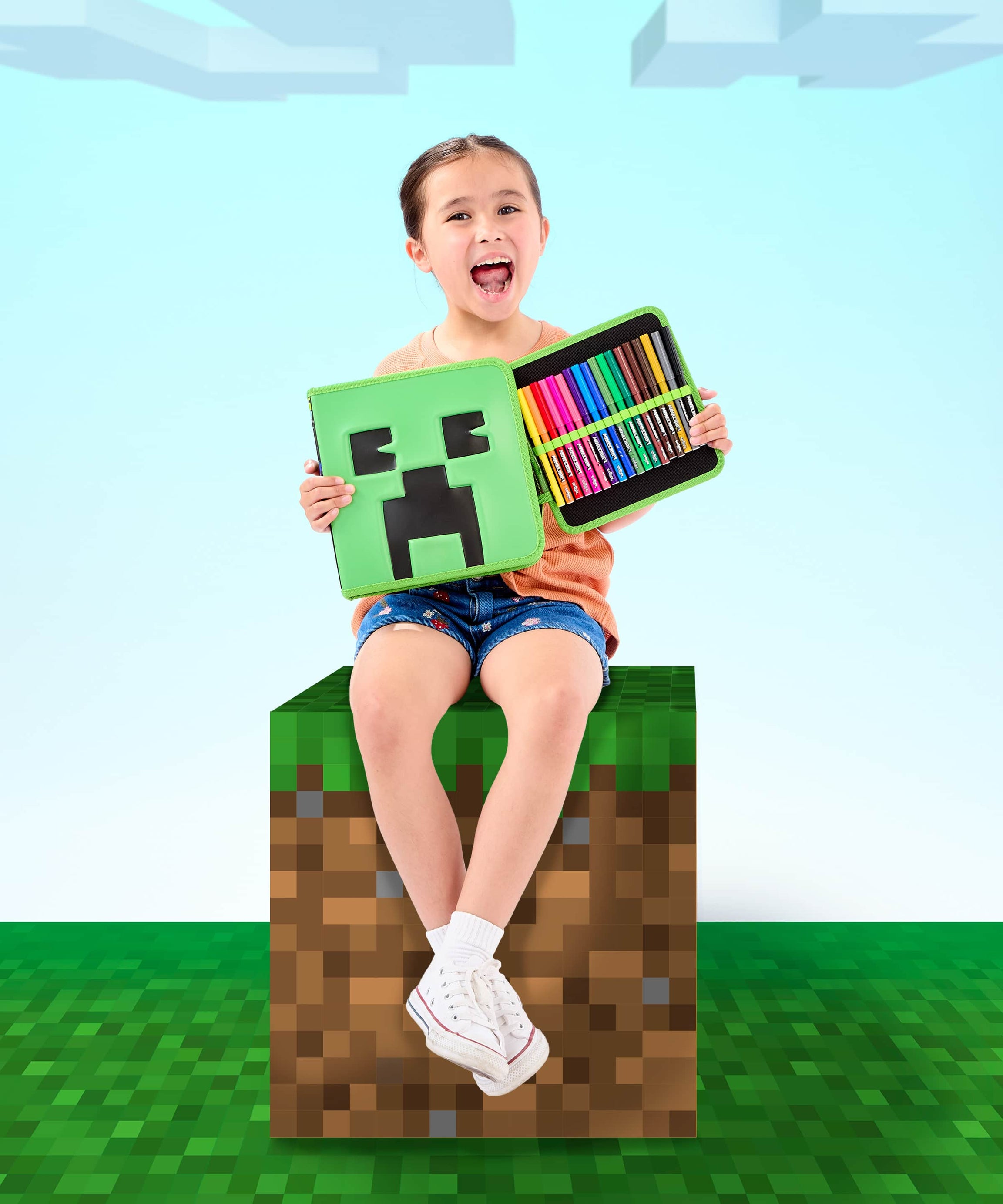 Smiggle - Minecraft Kantoorbenodigdheden Set en Pennenbakje