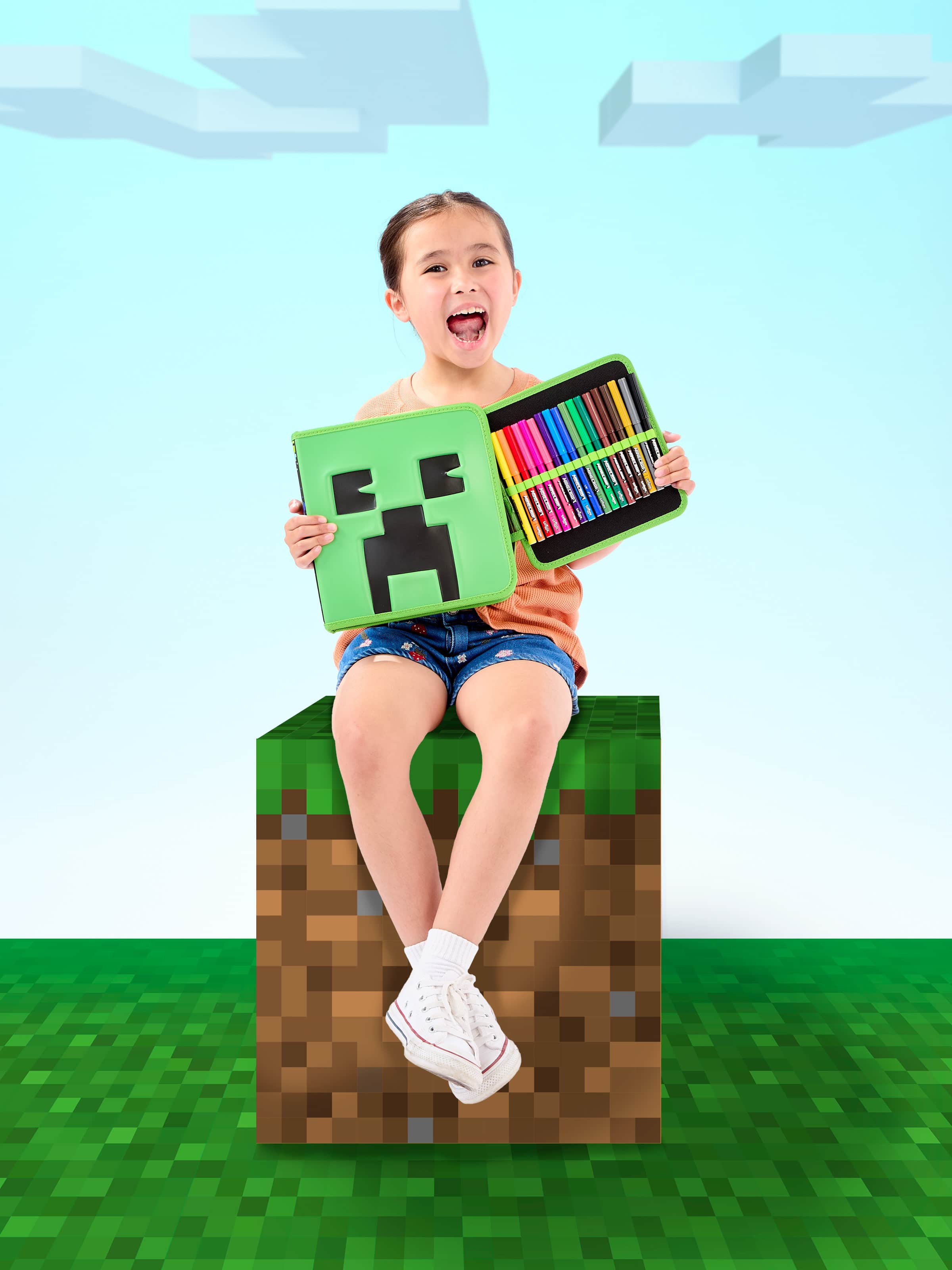Smiggle - Minecraft Kantoorbenodigdheden Set en Pennenbakje