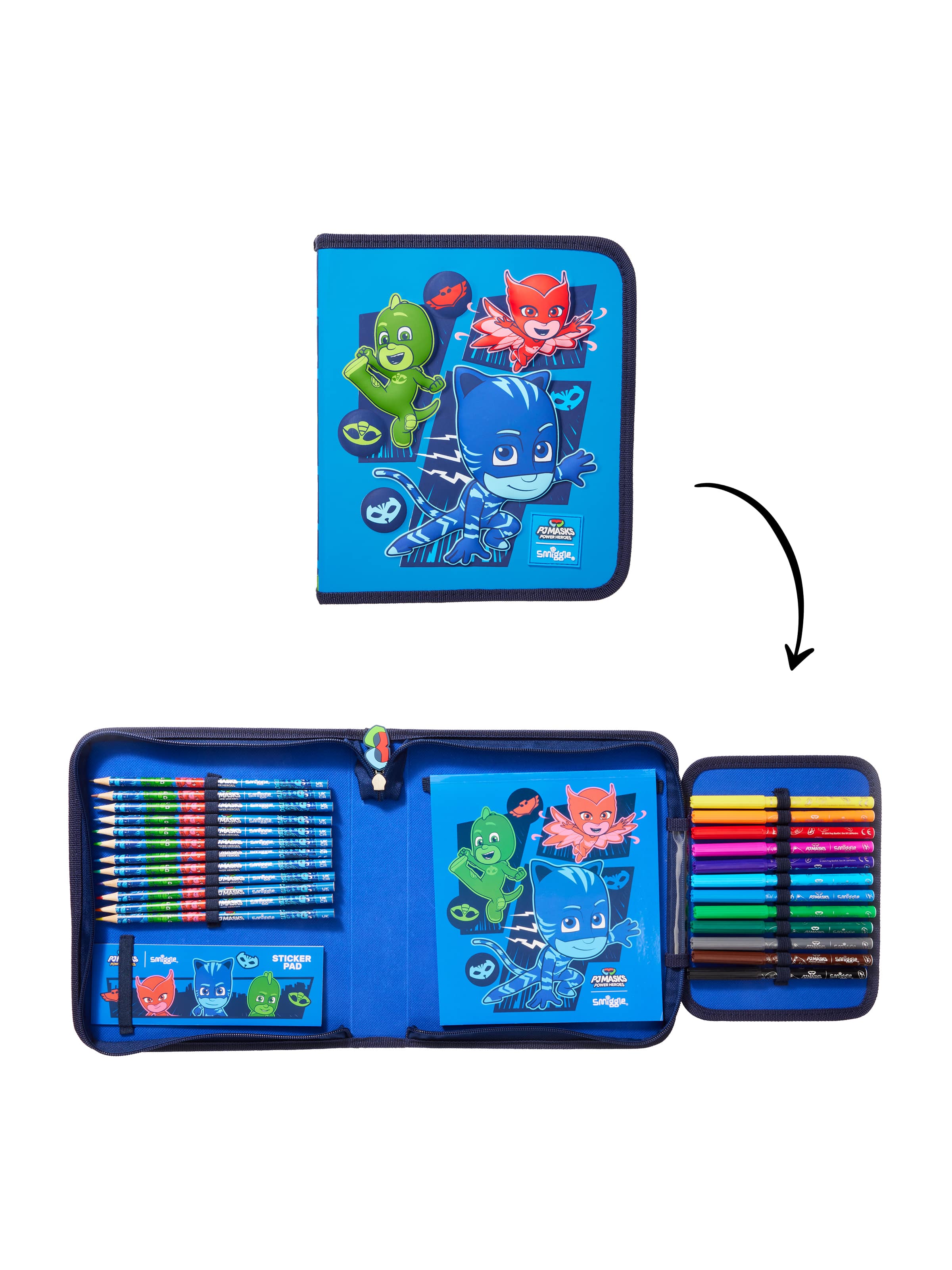 Smiggle - PJ Mask Kantoorset en Pennenbakje