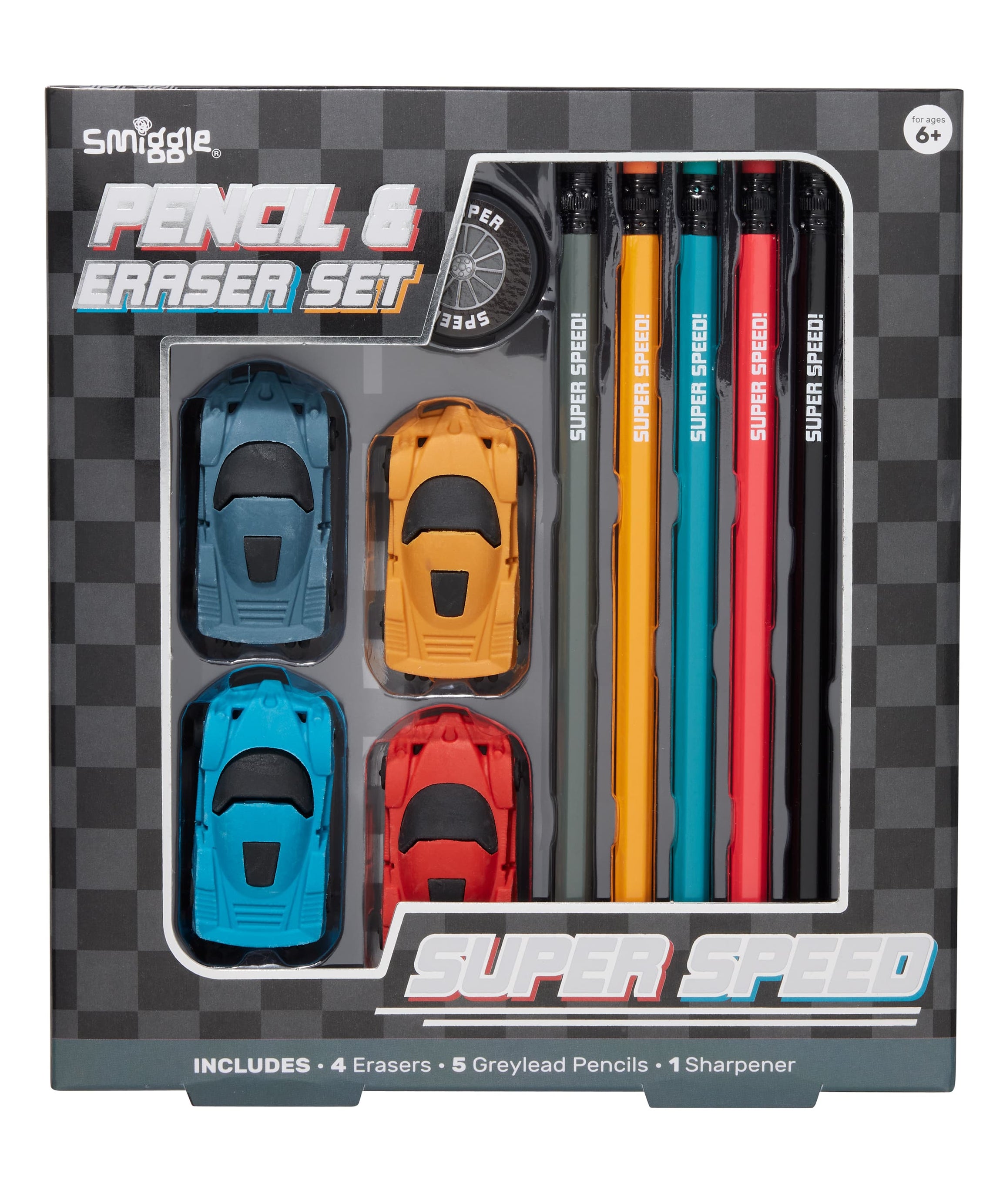 Smiggle - Super Race Pen en Gum Set