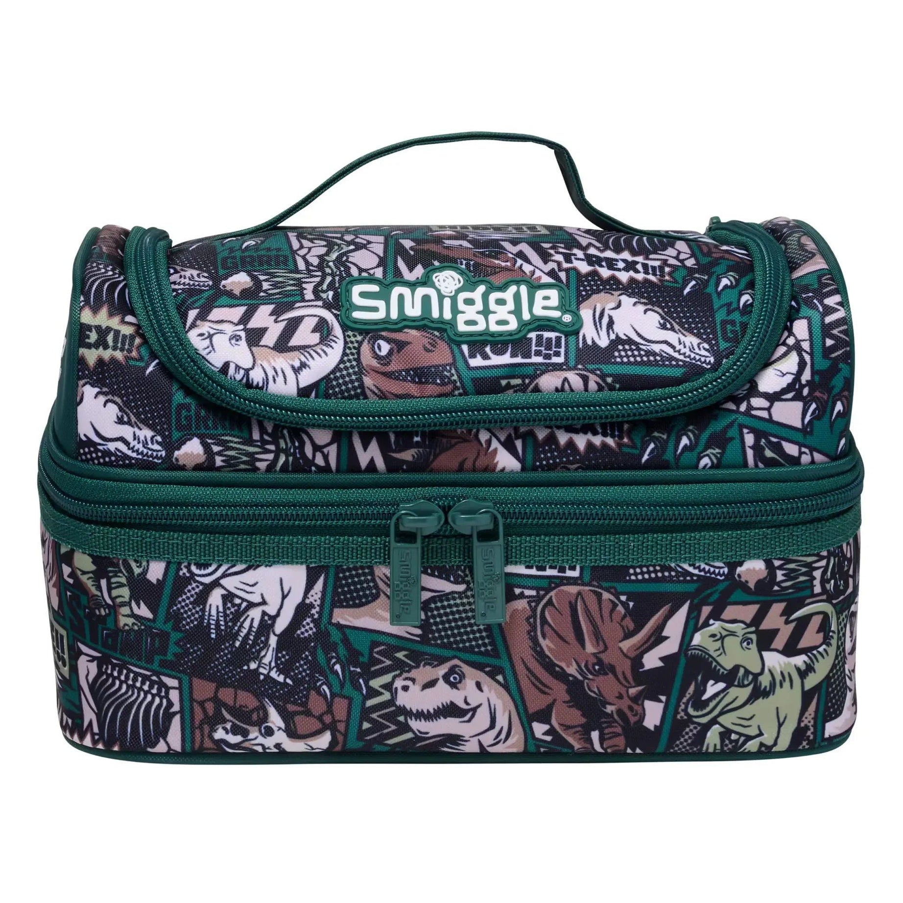 Smiggle - Wonder Çift Katlı Beslenme Çantası - Dinossi