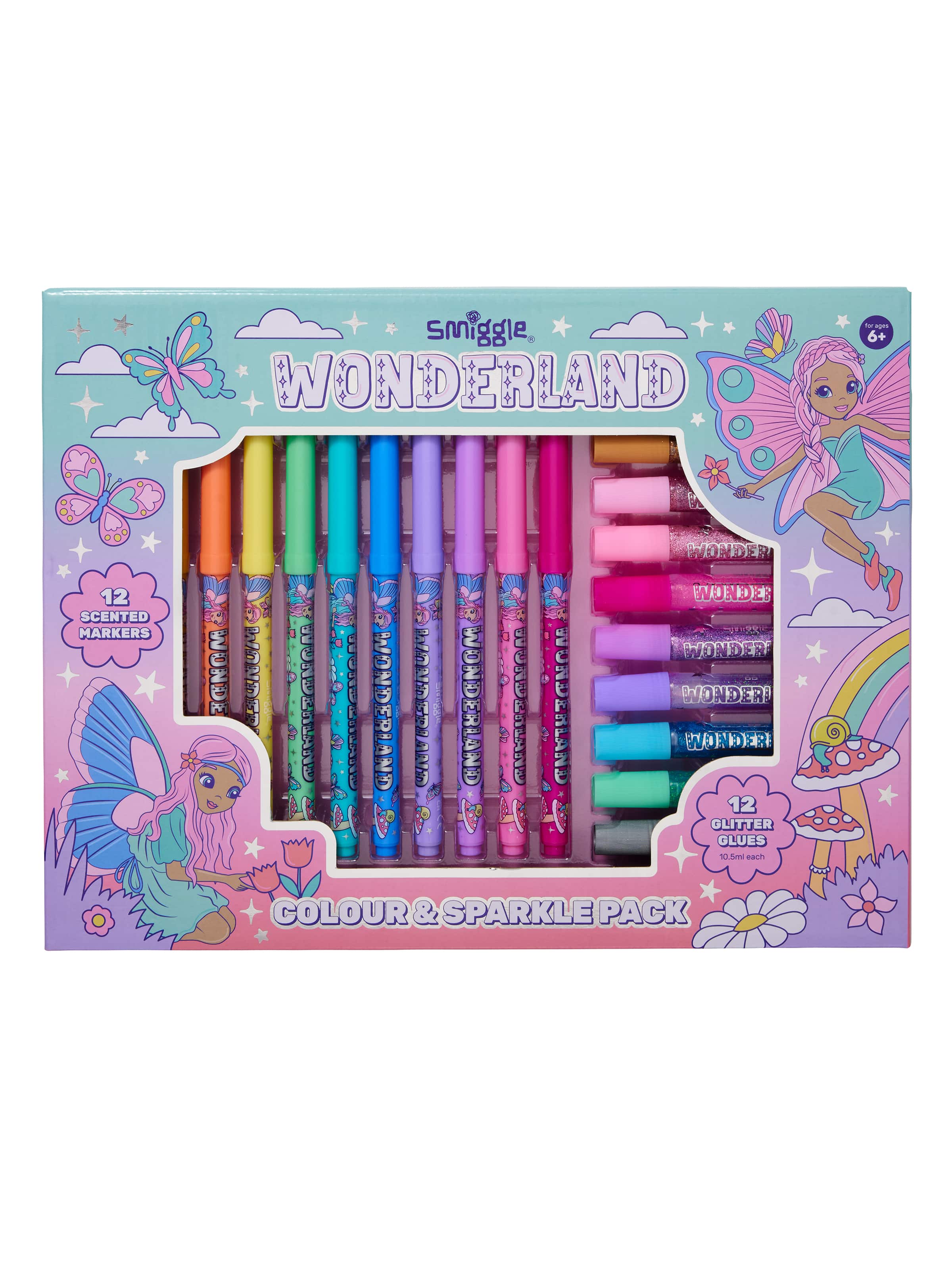 Smiggle - Wonderland Geurige Kleurpotlood en Glitterlijm Set