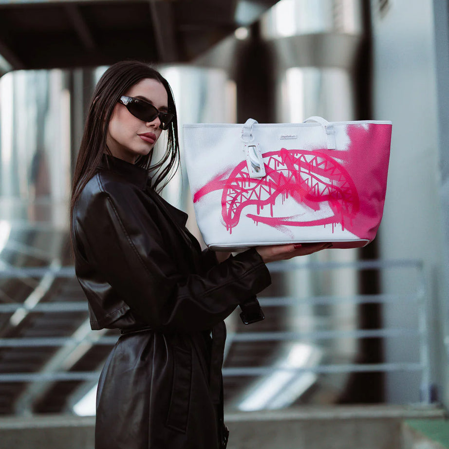 Sprayground - Storm Roze Witte Draagtas Schoudertas