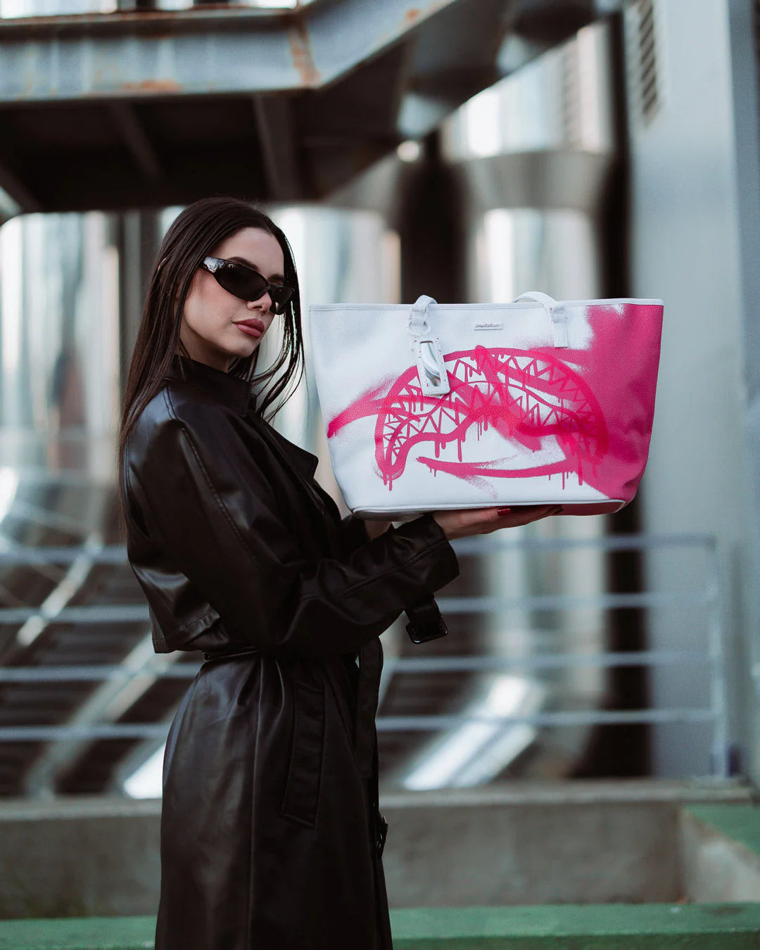 Sprayground - Storm Roze Witte Draagtas Schoudertas