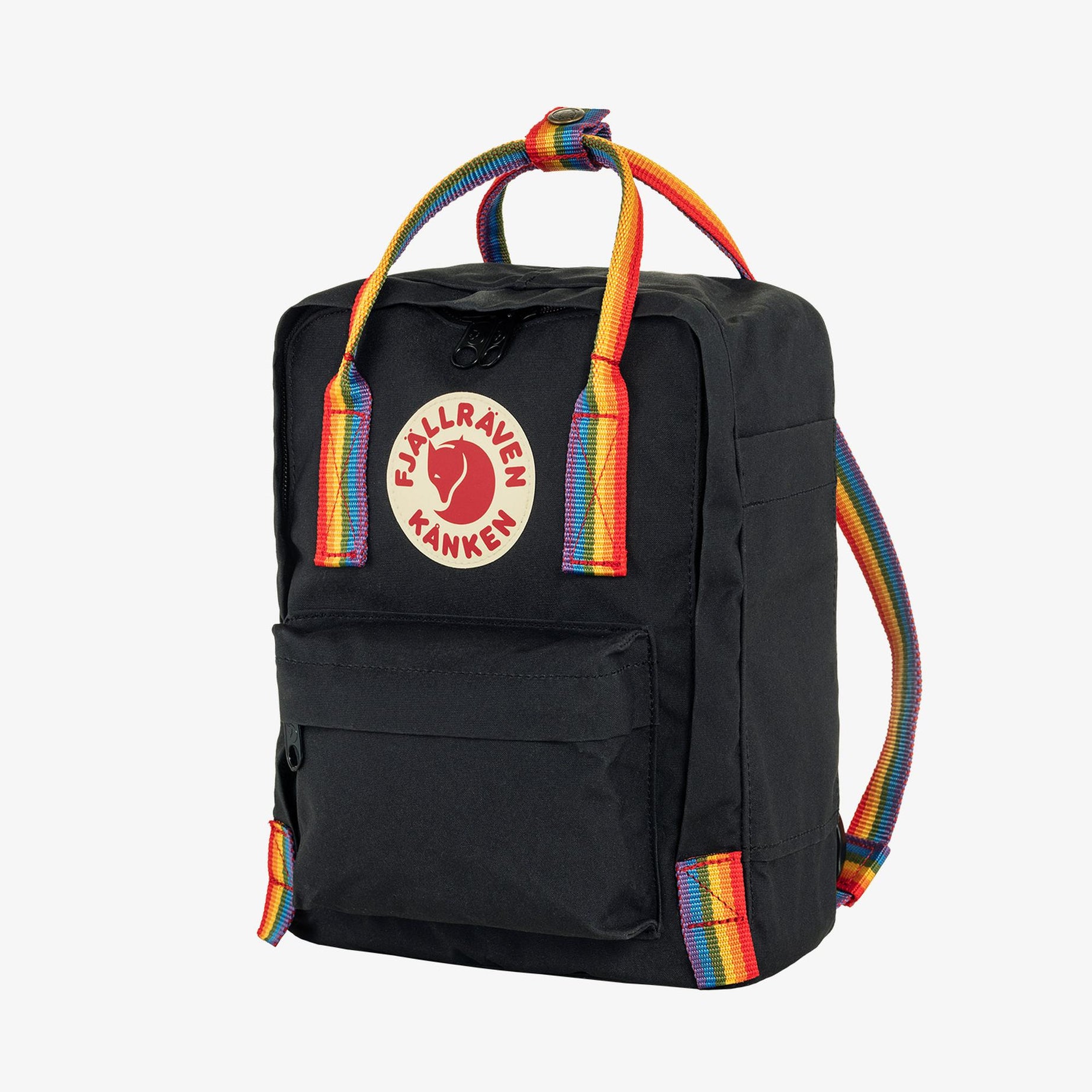 Fjällräven Kånken - Regenboog Mini Unisex Zwarte Rugzak