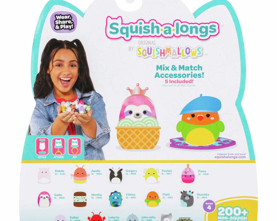 Squishmallows - Squish-a-longs 14 Figuren + Ring Set + 4 Accessoires Speciale Serie Speelgoed