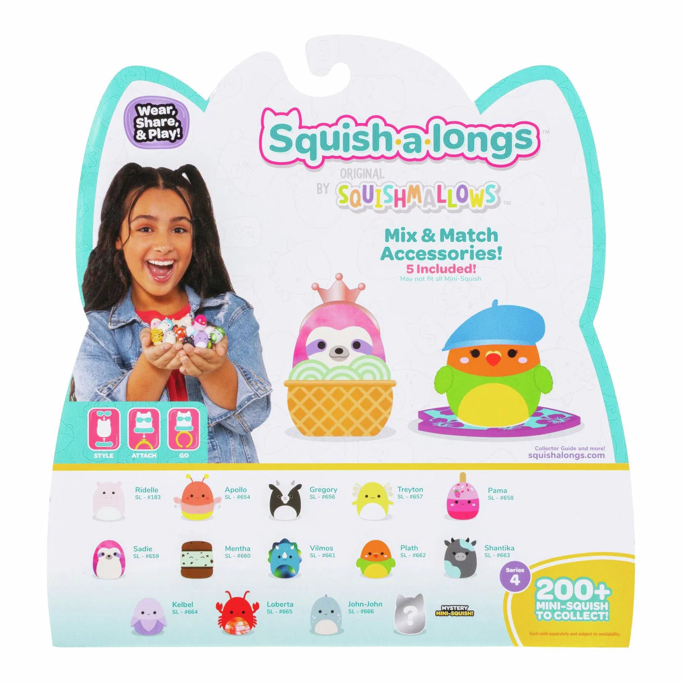 Squishmallows - Squish-a-longs 14 Figuren + Ring Set + 4 Accessoires Speciale Serie Speelgoed