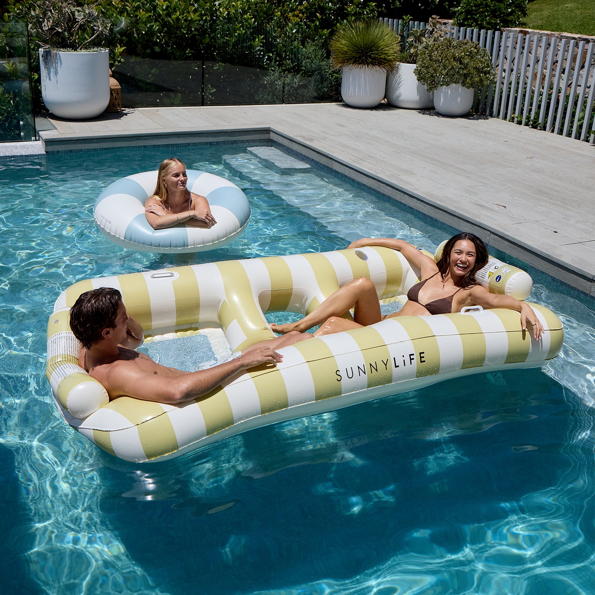 Sunnylife - Casa Sand Stripe Dubbele Zee- en Zwembadmatras