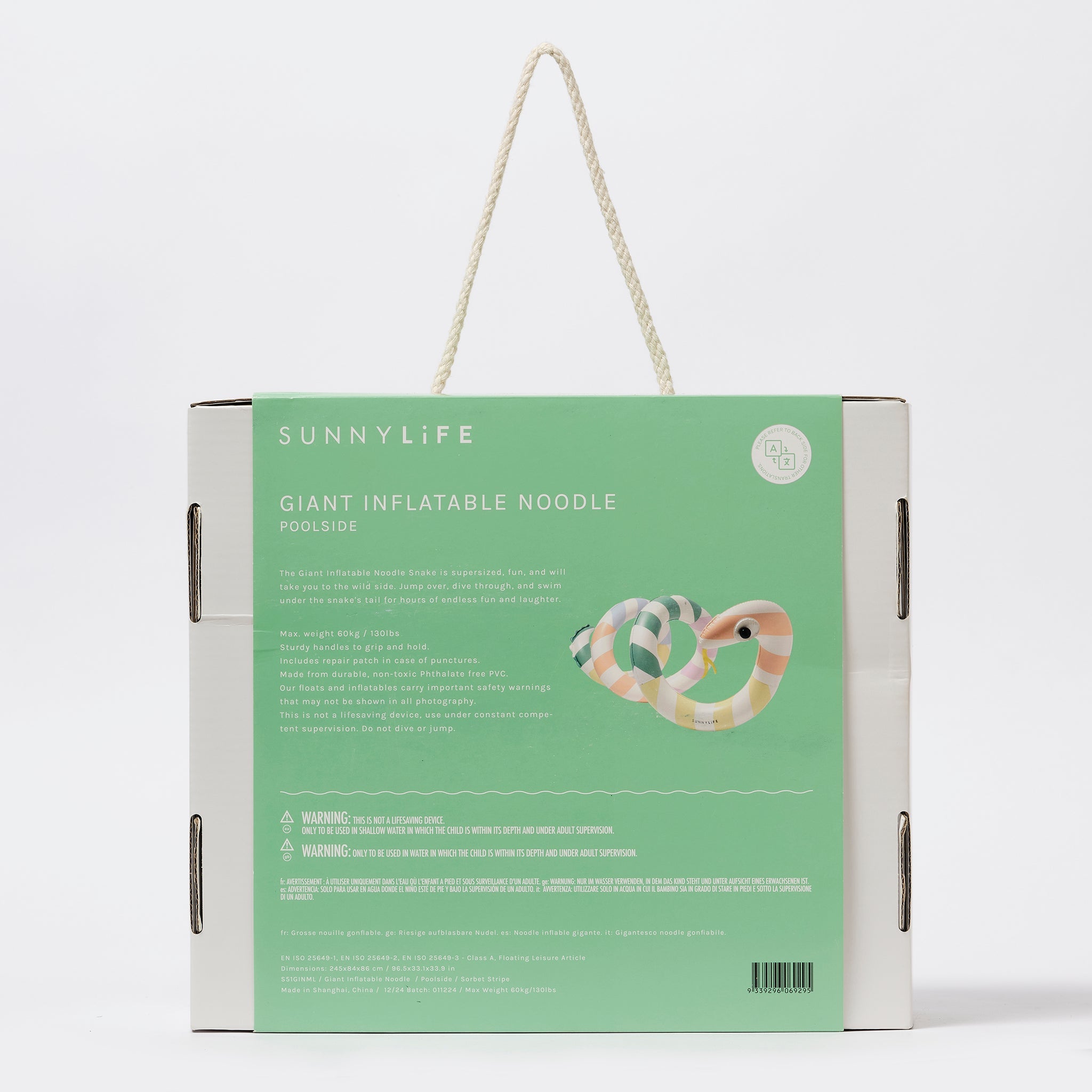 Sunnylife - Reuze Slang Opblaasbaar Zwembadplezier en Bed