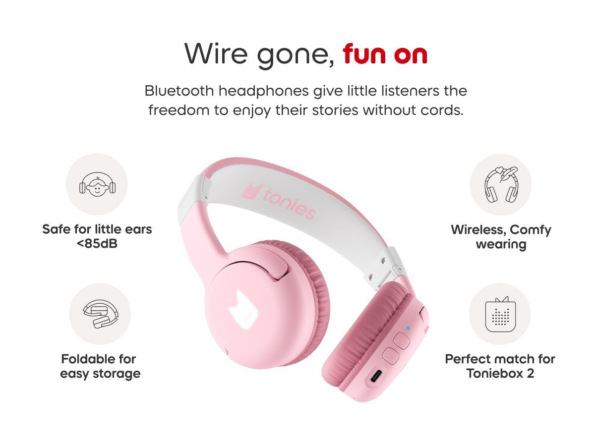 Tonies - Toniebox 2 Bluetooth Wolk Roze Opvouwbare Kinderkoptelefoon
