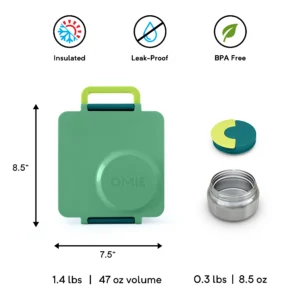 OmieBox Isı Yalıtımlı Yeşil Bento Yemek Kutusu